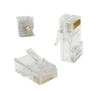Imagem de Pct 10 Conector Modular Rj45 CAT6 Para Cabo De Rede 8 Vias