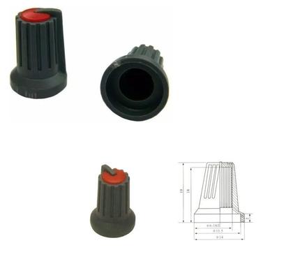 Imagem de Pct 15 Knob Chave Estriado 18x6x11mm KH77 6mm p/ Potenciômetro Branco