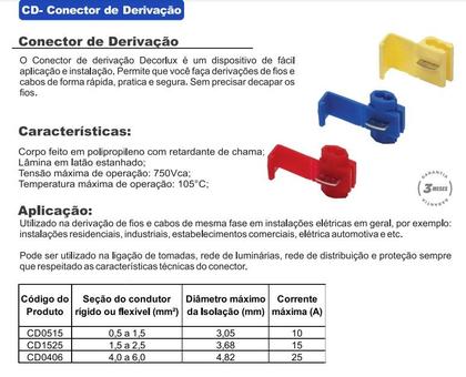 Imagem de Pct 30 Terminal Conector Derivação Emenda Cabo 1,5 2,5 4 6mm