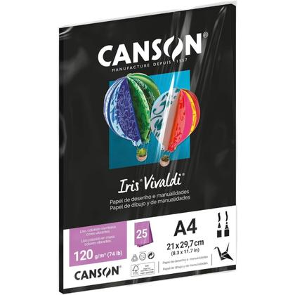 Imagem de Pct papel iris vivaldi 25fls a4 120gr canson escolha a cor