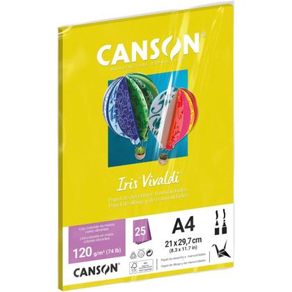Imagem de Pct papel iris vivaldi 25fls a4 120gr canson escolha a cor