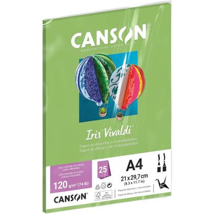 Imagem de Pct papel iris vivaldi 25fls a4 120gr canson escolha a cor