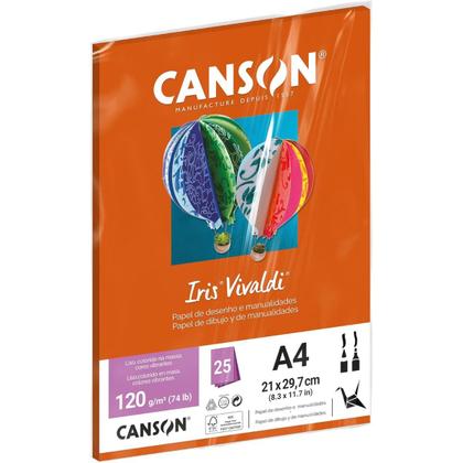 Imagem de Pct papel iris vivaldi 25fls a4 120gr canson escolha a cor
