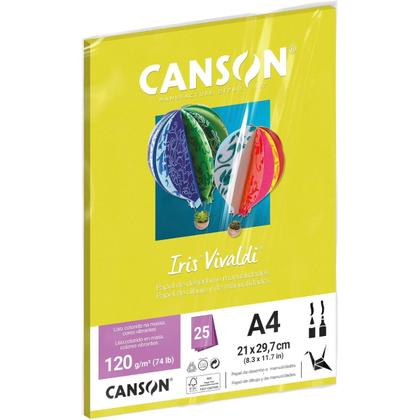 Imagem de Pct papel iris vivaldi 25fls a4 120gr canson escolha a cor