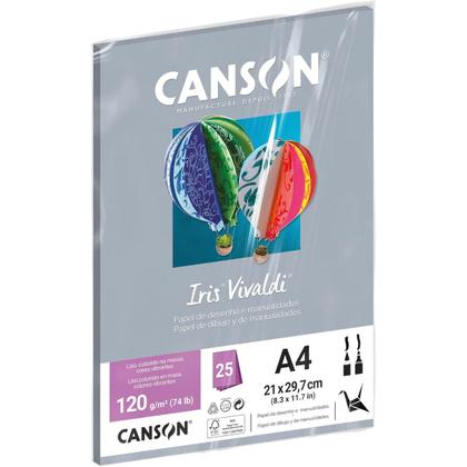 Imagem de Pct Papel Iris Vivaldi 25fls A4 120gr Canson Escolha a Cor