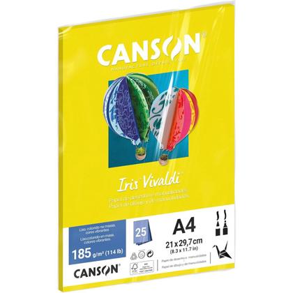 Imagem de Pct papel iris vivaldi 25fls a4 185gr canson escolha a cor