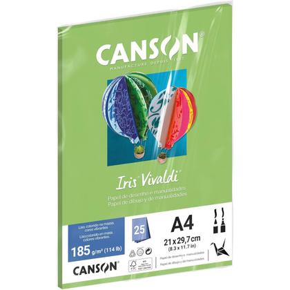 Imagem de Pct Papel Iris Vivaldi 25fls A4 185gr Canson Escolha a Cor