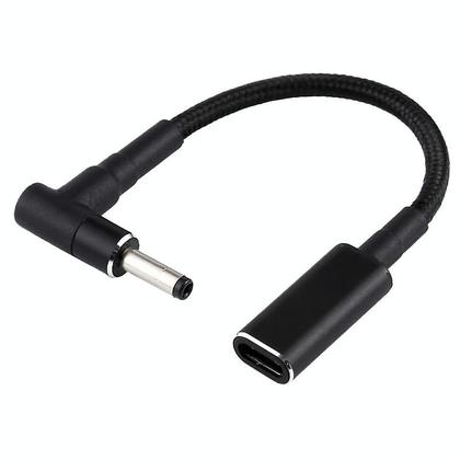 Imagem de PD 100W 18.5-20V 4.0 x cotovelo de 1,7 mm para usb-C / Adaptador Tipo-C Cabo de trança de nylon