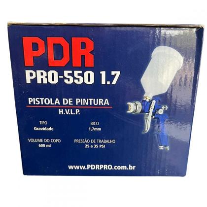 Imagem de Pdr - pistola gravidade pdr pro-550 hvlp 1,7mm - 600ml