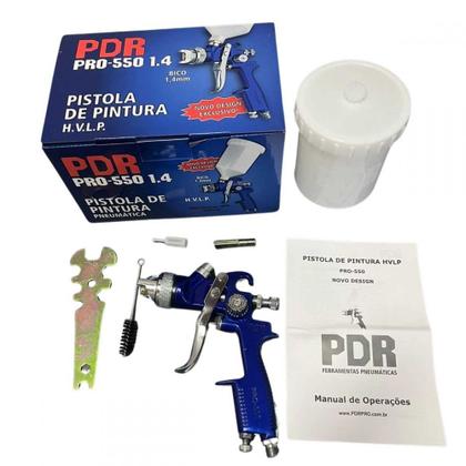 Imagem de Pdr - pistola gravidade pdr pro-550 hvlp 1,7mm - 600ml