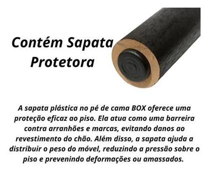 Imagem de Pé Cama Box 15 Cm Em Madeira C/ 7 Pés Fixos Cor Preta