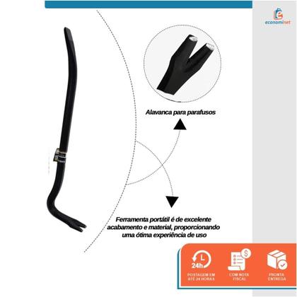 Imagem de Pé de Cabra 800mm x 16mm em Aço Carbono Ferramenta para Alavancagem e Demolição