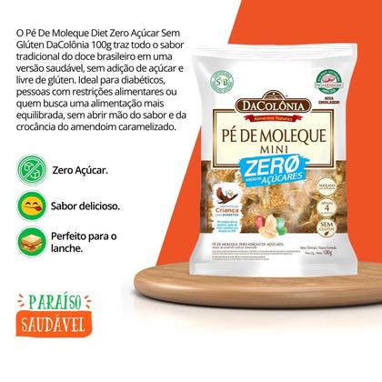 Imagem de Pé De Moleque Diet Zero Açúcar Sem Glúten - DaColônia 100g