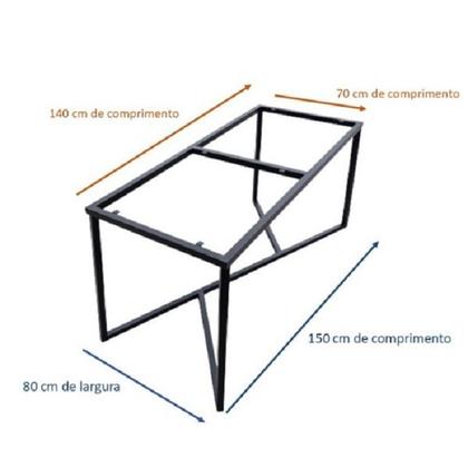 Imagem de Pé para Mesa de Ferro Metalon Modelo Angular Cor Preto Eletrostático
