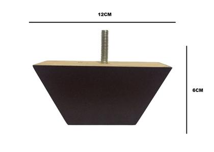 Imagem de Pé Retangular Imbuia Sofás 6cm Altura 12cm  Kit 08 Pezinhos