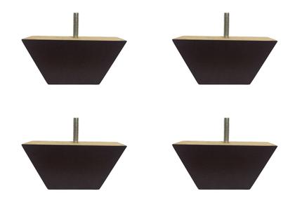 Imagem de Pé Retangular Imbuia Sofás 6cm Altura 12cm  Kit 08 Pezinhos