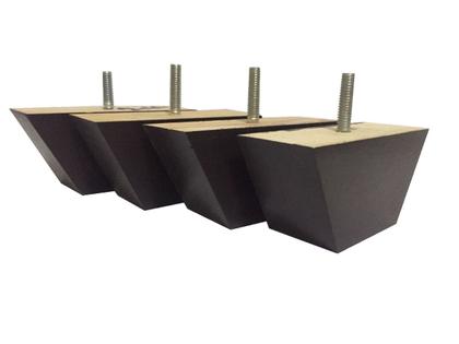 Imagem de Pé Retangular Imbuia Sofás 6cm Altura 12cm  Kit 08 Pezinhos