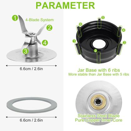 Imagem de Peças de reposição do Blender Henglisam compatíveis com Oster