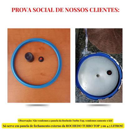 Imagem de Peças de Reposição para Panela de Pressão Rochedo Turbo/Smart 3 a 4,5 Litros Borracha,Peso e Válvula