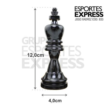 Imagem de Peças de Xadrez em Madeira Nobre Chumbadas com Rei 12cm Cód. 833