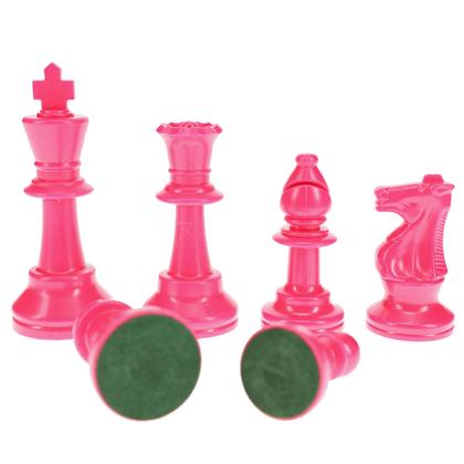 Imagem de Peças de xadrez WE Games Color Bright Plastic Staunton Pink