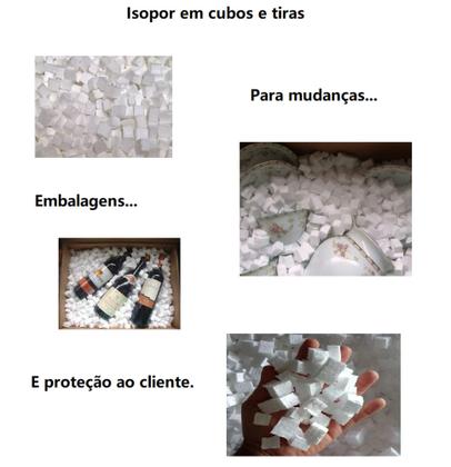 Imagem de Pedaços De Isopor Cubos E Tiras para Enchimento Puff 230 Lts