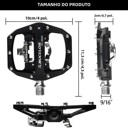 Imagem de Pedais de Bicicleta MTB de Alumínio - Plataforma Plana com Rolamento Duplo