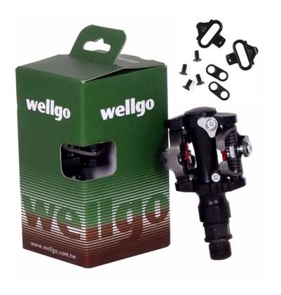 Imagem de Pedal clip wellgo m919 c/ taco preto - rosca grossa 9/16  - mtb