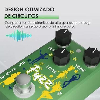 Imagem de Pedal de Efeito de Guitarra Fuzz/Vintage Distortion/Overdrive Com True Bypass Para Guitarra Elétrica Com Acessórios VEDO