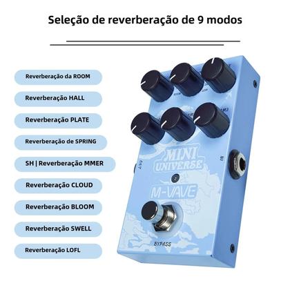 Imagem de Pedal de Efeito de Guitarra M-Wave - Reverb Digital com 9 Modos