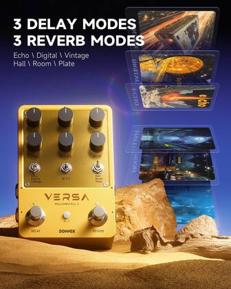 Donner VERSA YELLOW FALL 2 ギターエフェクター Pedal de Efeito Donner Delay & Reverb Versa Yellow Fall II - Pedal