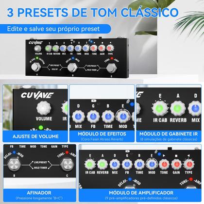 Imagem de Pedal De Efeito M-vave Cube Baby Preto Multifuncional