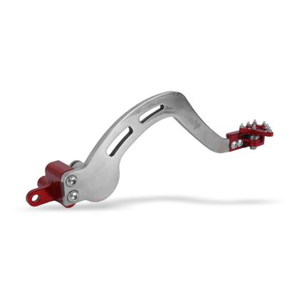 Imagem de Pedal Freio Red Dragon Aço Inox C/ Ponta Retrátil Crf250f Crf 300f Prata/Vermelho