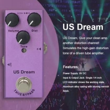 Imagem de Pedal Guitarra Us Dream Distortion Efeito Analógico Miwayer