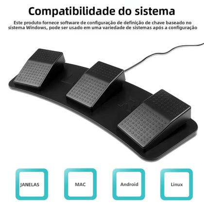 Imagem de Pedal Mecânico Personalizado Multifuncional Com Interruptor Triplo USB Para Aquisição De Imagem,