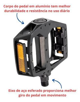 Imagem de Pedal Plataforma Alumínio Gta De Bicicleta Aro 26 Ou 29