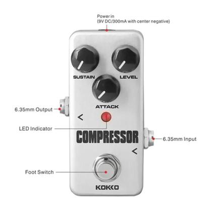 Imagem de Pedal Sustain Compressor True Bypass Koko Resistente Pequeno