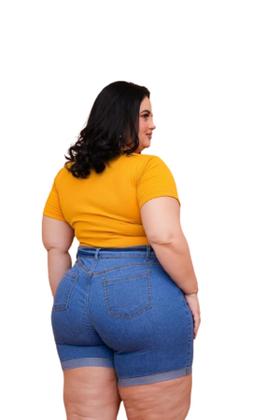 Imagem de Pedalete plus size jeans lycra