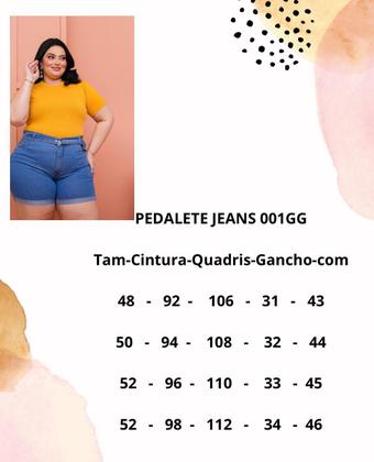 Imagem de Pedalete plus size jeans lycra
