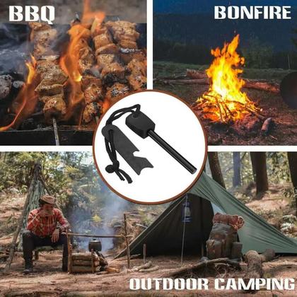 Imagem de Pederneira Magnésio Acendedor De Fogo com Régua Sobrevivência Camping CBRN19915