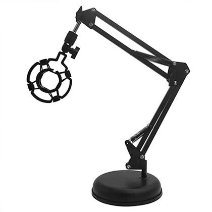 Imagem de Pedestal Articulado C/Base Redonda E Shockmount P/Microfone