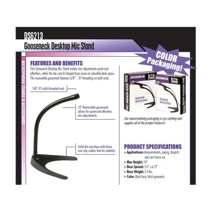 Imagem de Pedestal de Mesa Gooseneck para Microfone On-Stage Stands DS6213