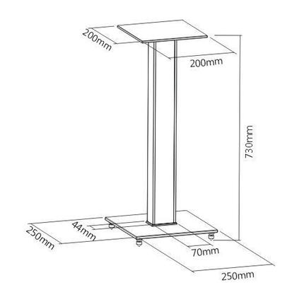 Imagem de Pedestal para Caixas Acústicas Bookshelf BS03L Preto Central Suportes