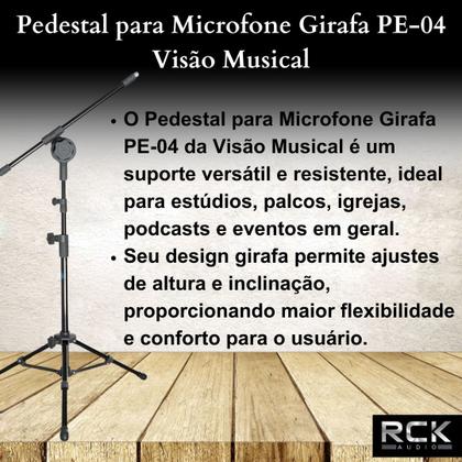 Imagem de Pedestal para Microfone Girafa PE-04 Visão Musical