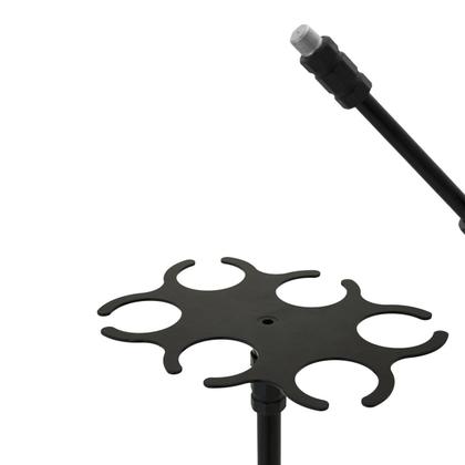 Imagem de Pedestal Suporte Descanso para 6 Microfones Com Ou Sem Fio