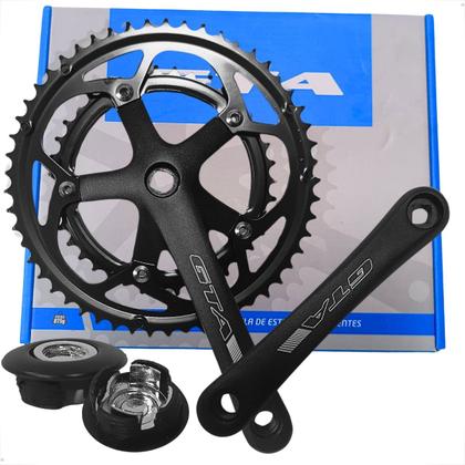 Pedivela Bicicleta Duplo De Alumínio Coroas 39-53 Dentes Alumínio