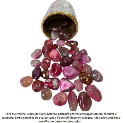 Imagem de Pedra Ágata Rosa 1 A 3 Cm Rolada 500 Gramas Natural