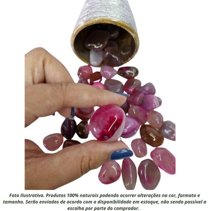 Imagem de Pedra Ágata Rosa 1 A 3 Cm Rolada 500 Gramas Natural