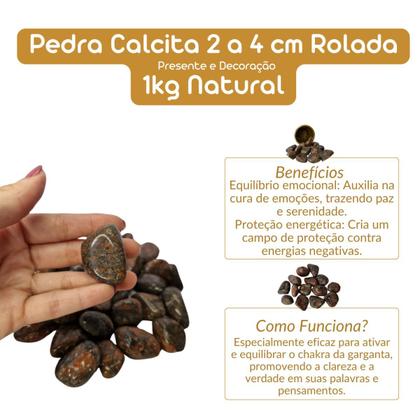 Imagem de Pedra Calcita 2 a 4 cm Rolada 1kg Natural