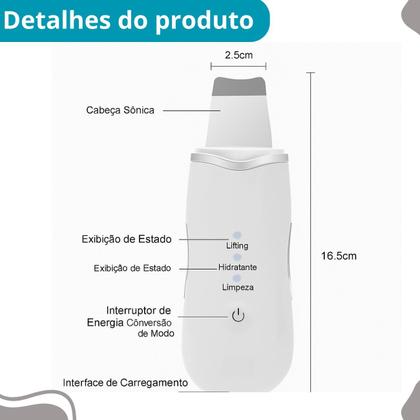 Imagem de Peeling Ultrassônico Portátil para Limpeza Profunda e Tira Cravos